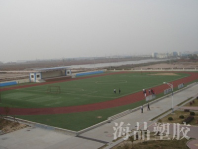 青岛化工技术学校体育场塑胶跑道、人造草坪足球场